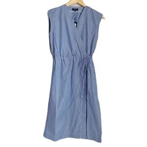 Le Gali Women XS Dress Blue White Striped Pockets Beach Resortwear Preppy Luxury